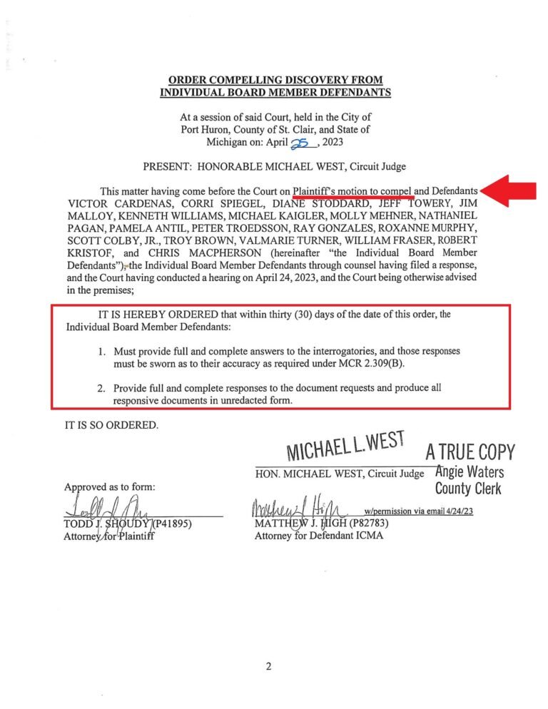 Judge Ordered ICMA to Turn Over Discovery Documents & Text Communications in James Freed Lawsuit