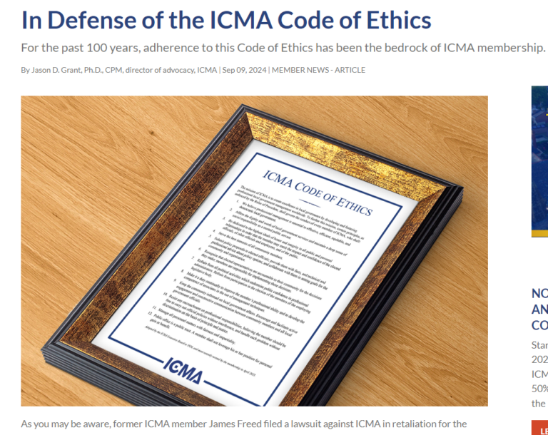 ICMA Signals Capitulation While Gaslighting Members About Freed Lawsuit